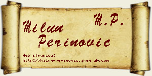 Milun Perinović vizit kartica